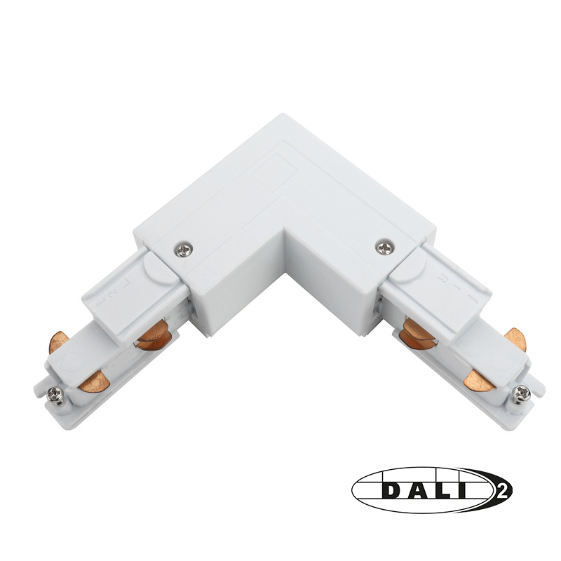 Dali 3-Phasen-Schiene | L-förmiger Verbinder | draußen | Weiß