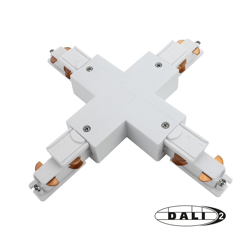 Dali 3-Phasen-Schiene | X-förmiger Verbinder | Weiß