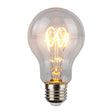 Helle LED-Filamentlampe in A60-Form mit E27-Fassung, warmweißes Licht, Frontansicht.