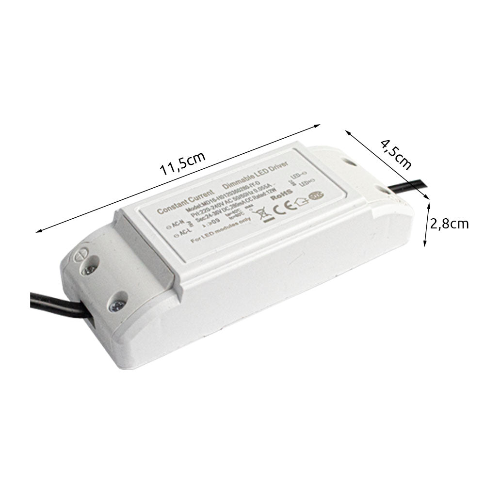 LED AR111 spot wit - G53 fitting - dimbaar - 45 graden stralingshoek - afmetingen driver