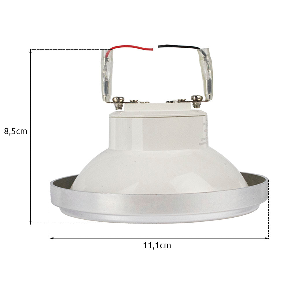 AR111 spot led - G53 - dimbaar - dim to warm - 2200K - 3000K - Witte achterkant - Afmetingen