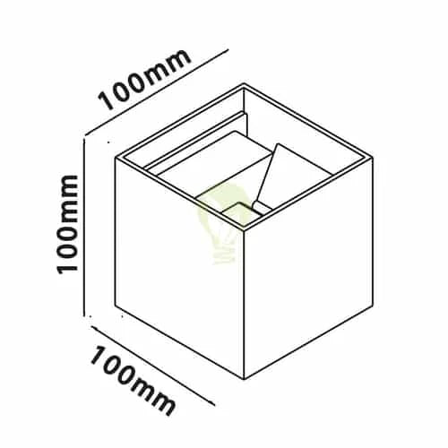 Bündel | LED-Würfel-Wandleuchte 6W | DIMMBAR | IP65 | schwarz | 4 Stück