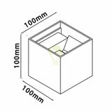 Bündel | LED-Würfel-Wandleuchte 6W | DIMMBAR | IP65 | schwarz | 4 Stück