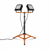 LED Baustrahler auf Stativ | 2x 50W | Orange | 4500K