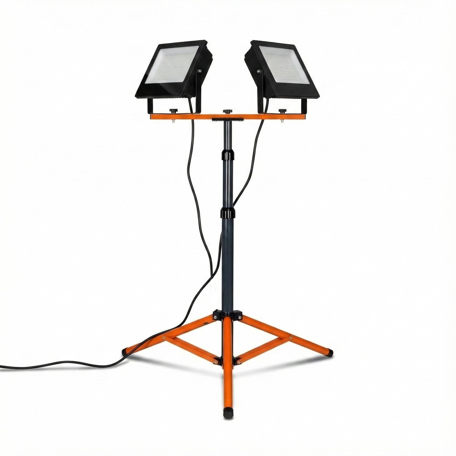 LED Baustrahler auf Stativ | 2x 50W | Orange | 4500K