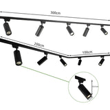 LED 1-Phasen-Schienen | Schwarz | 3 Meter | Inklusive 5 Schienenspots