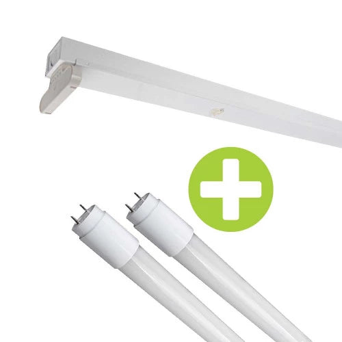 Komplettset | LED-TL-Leuchte 60 cm (doppelt) | inkl. 2x LED-Leuchtstoffröhre 9W