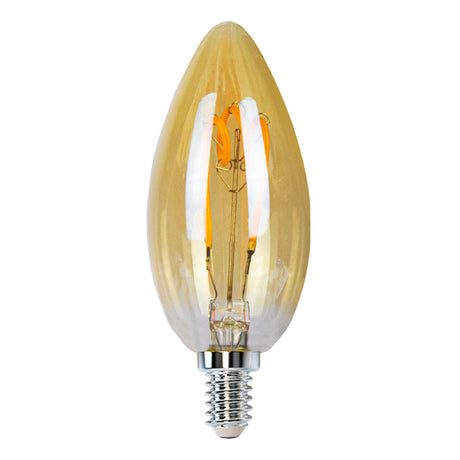 LED Amber kaarslamp met spiraal 4W | dimbaar | E14 | 2200K - vooraanzicht lamp uit