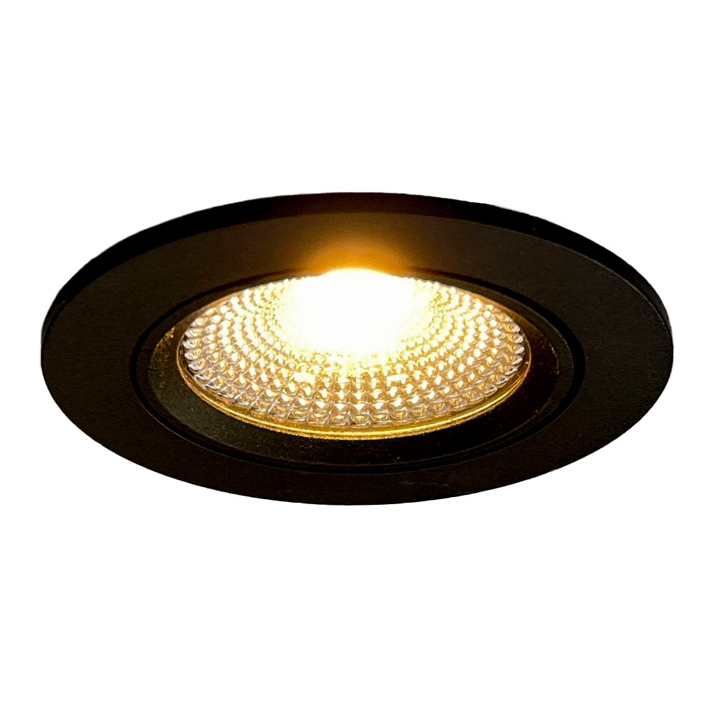 DB075-B inbouwspot zwart - badkamer spot rond - bath led - dimbaar - warm wit 75mm