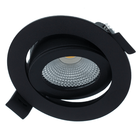 LED Inbouwspot zwart 70 mm aluminium dimbaar - gekanteld