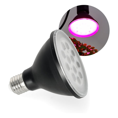 LED- Pflanzenlampe /  Pflanzenlampe E27 | 9 Watt | 38D | 300 Lumen | Schwarz | PFLANZLICH