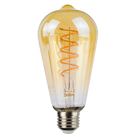 Filament amber lamp ST64 - dimbaar - 4 watt - 2200K warm wit - lamp uit