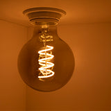 LED Filament Globe lamp Smoked - spiraal | 80mm | 4 Watt | Dimbaar | 2200K - Extra warm