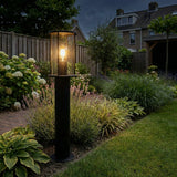 Gartenpfosten - Gartensäule schwarz | 60cm | Metall und Glas | Gracey