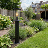 Gartenpfosten - Gartensäule schwarz | 60cm | Metall und Glas | Gracey