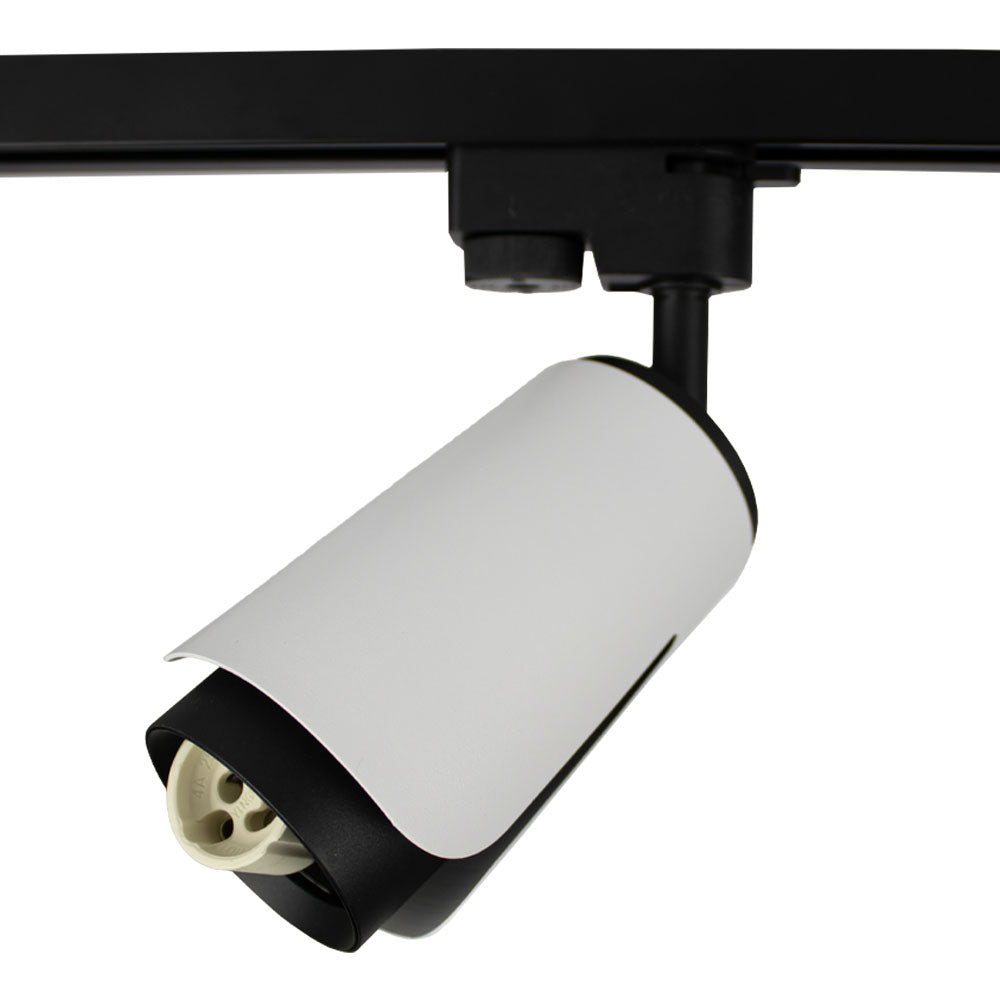 LED 1-fase railspot rond | Tulip | GU10 fitting | Zwart / Wit | Fitting