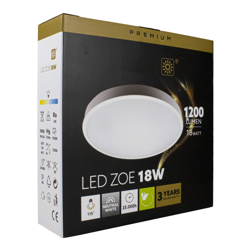 LED Plafondlamp | 18 watt | Wit | Met sensor - verpakking