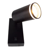 LED Wandlamp GU10 fitting zwart optioneel dimbaar - spot gekanteld