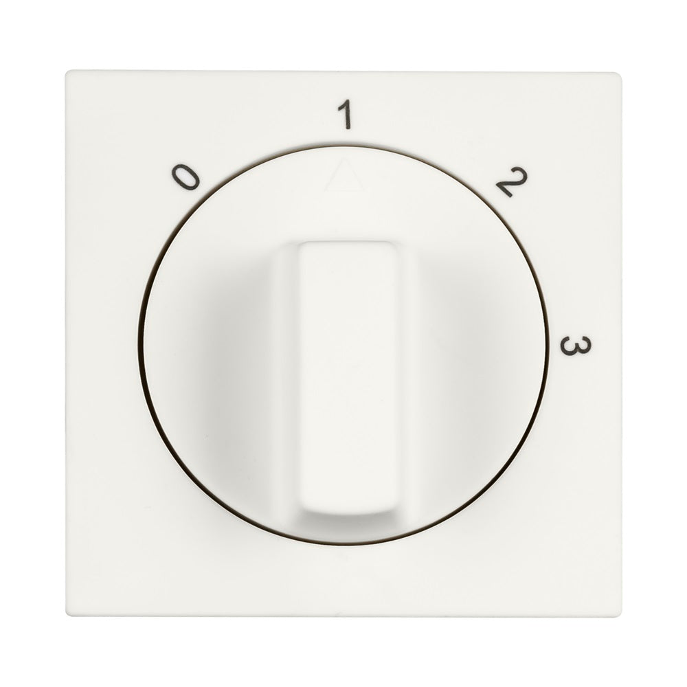 ION - Centraalplaat met draaiknop - 3-standenschakelaar met nulstand - Mat Alpin wit - V1-J1 serie