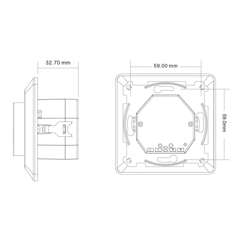 Icasa - Zigbee 3.0 LED dimmer - Philips Hue compatible - slimme dimmer - afmeting