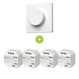 Bundle-Paket | 4x Triac-Funkdimmer | 100-240V | inkl. Mi-light-Fernbedienung | Weiß