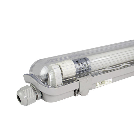 LED TL Armatuur | enkel | 120cm | Eco serie | Waterdicht | incl. LED TL Buis 18W - 4000K | Close-up