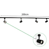 LED 1-Phasen-Schienen | Schwarz | 2 Meter | Dimmbar | inkl. 4x Schienenspots