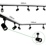 LED 1-Phasen-Schienen | Schwarz | 3 Meter | Dimmbar | inkl. 5x Schienenspots