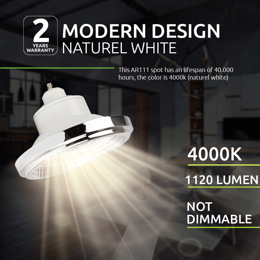 LED AR111 spot 4000K naturel wit - modern design