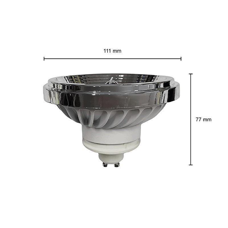 LED AR111 spot - GU10 - Wit - 15 watt - Dimbaar - 45° stralingshoek - afmetingen