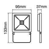 LED bouwlamp 10 Watt premium 4000K en 6000K - afmetingen