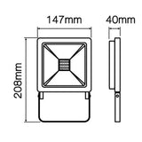 LED bouwlamp premium line 30 Watt 4000K en 6000K - afmetingen