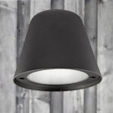 LED Buiten Wandlamp GU10 fitting IP43 Zwart - vooraanzicht zwart schutting