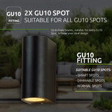 LED Buiten spot Santa Barbara IP44 2x GU10 Zwart - Excl. gu10 spots