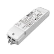 ACTEC LIM-9T LED-Treiber, schräge Draufsicht auf rechteckiges weißes LED-Netzteil mit auf der Oberfläche sichtbaren Spezifikationen, Anschlusspunkten und Zertifizierungsetiketten.