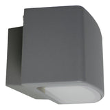 LED Cube Buiten Wandlamp E27 IP55 Grijs - zijaanzicht