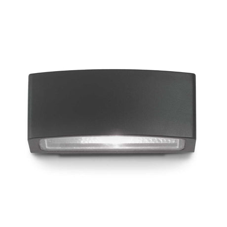 LED cube wandlamp buiten zwart E27 fitting - vooraanzicht wandlamp