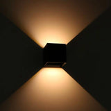 Bündel | LED-Würfel-Wandleuchte 6W | DIMMBAR | IP65 | schwarz | 4 Stück