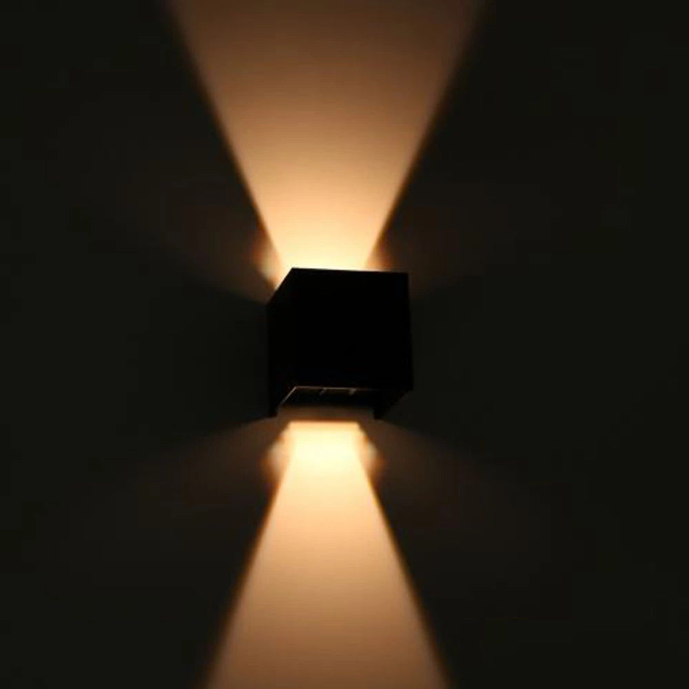 Bündel | LED-Würfel-Wandleuchte 6W | DIMMBAR | IP65 | schwarz | 4 Stück