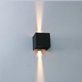 Bündel | LED-Würfel-Wandleuchte 6W | DIMMBAR | IP65 | schwarz | 4 Stück