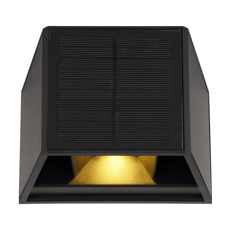 LED Cube Wandlamp op Solar - 1 Watt - Schemersensor - 3000K - Warm wit - vooraanzicht