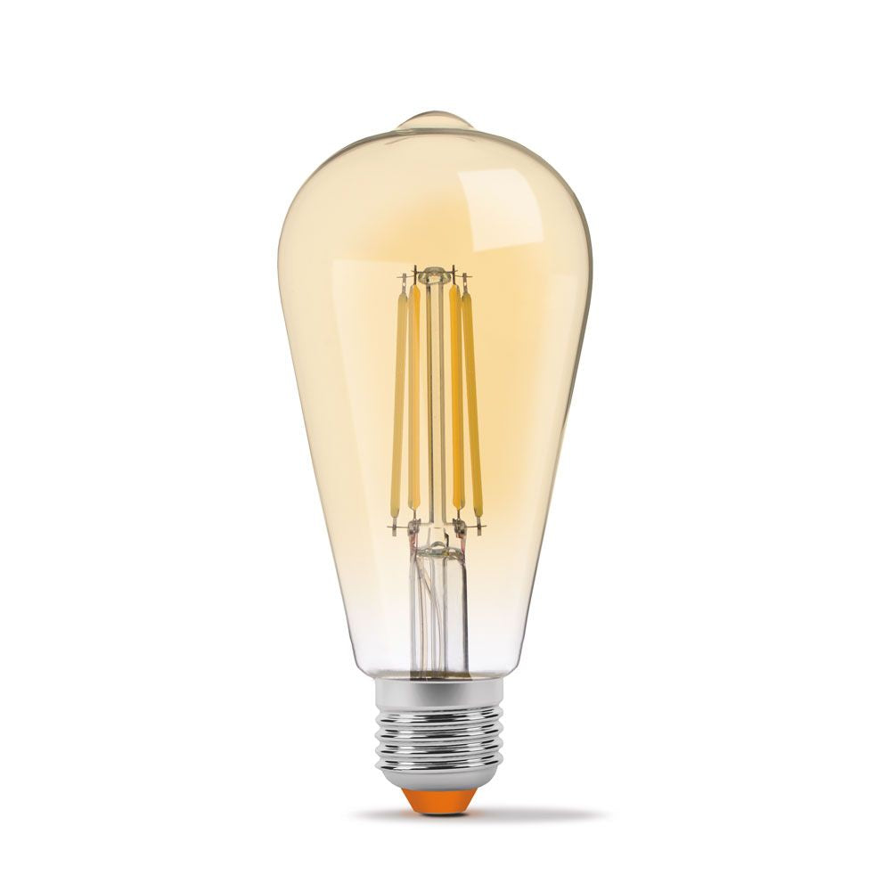 LED Filament Edison lamp amber - dimbaar - 6W - ST64 - E27 - 2200K - Extra warm