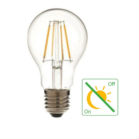 LED Filament Peer lamp 7W A60 E27-3000K Warm wit met dag nacht sensor - schemer sensor