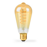 LED Filament lamp met krul - sfeervol - E27 - dimbaar - 2100k extra warm