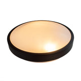 LED Plafondlamp met 2 x E27 fitting rond zwart met wit - lamp aan