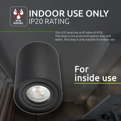 LED Plafondspot - opbouwspot - zwart - rond - GU10 fitting - inside use