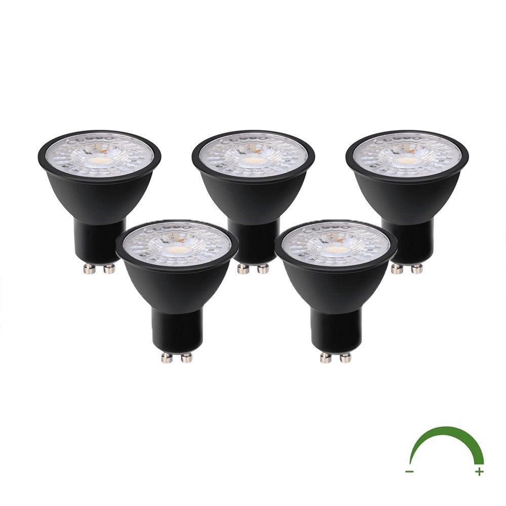 Vorteilspaket | 5 Stück | LED-Spot 3W | Schwarz | GU10 | Dimmbar