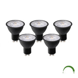 Vorteilspaket | 5 Stück | LED-Spot 3W | Schwarz | GU10 | Dimmbar