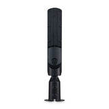 Schwarze Universalantenne in vertikaler Position, Frontalansicht, konzipiert für die Wand- oder Mastmontage an drahtlosen Kommunikationsgeräten.