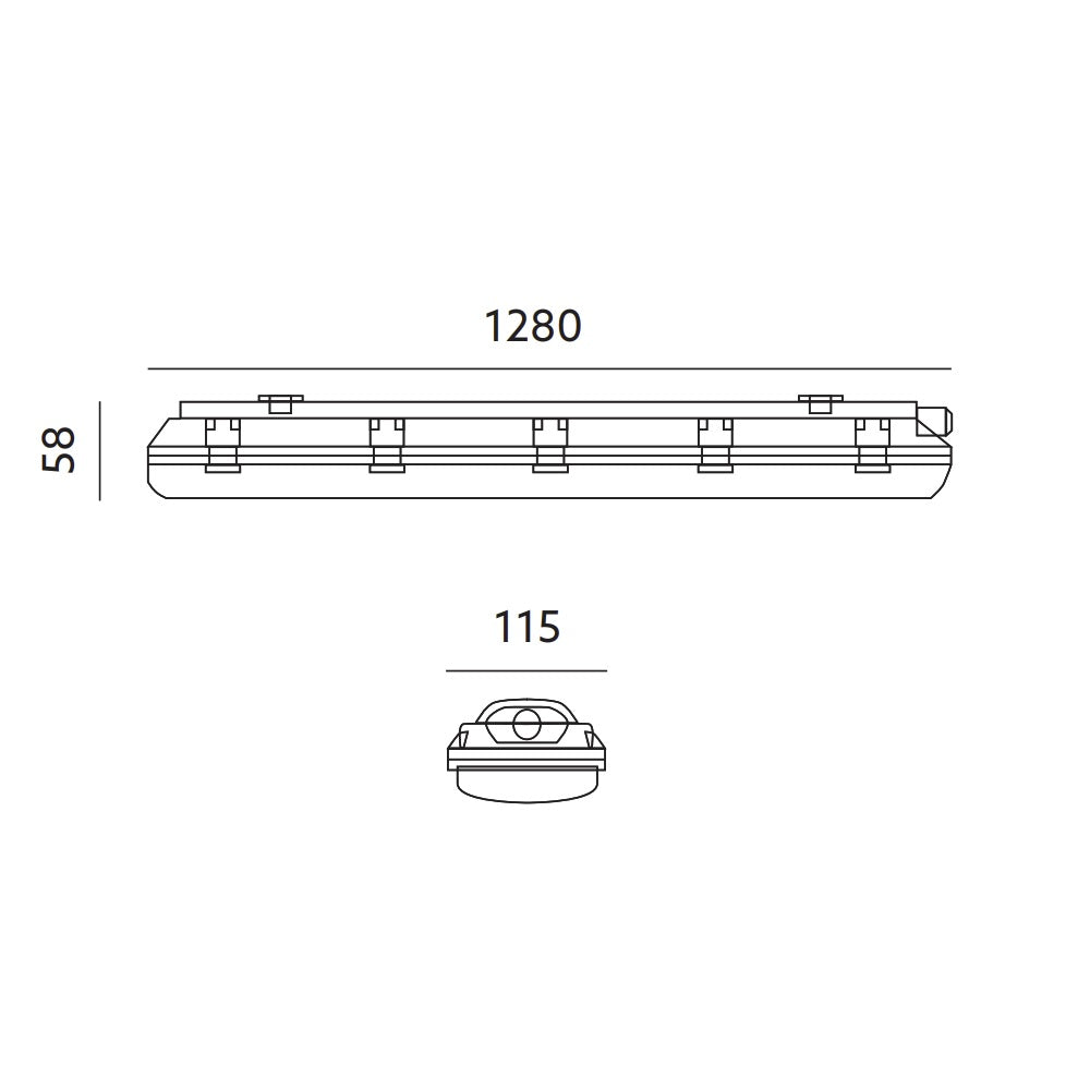 LED TL armatuur 120cm - compleet - inclusief led tl buizen - afmetingen